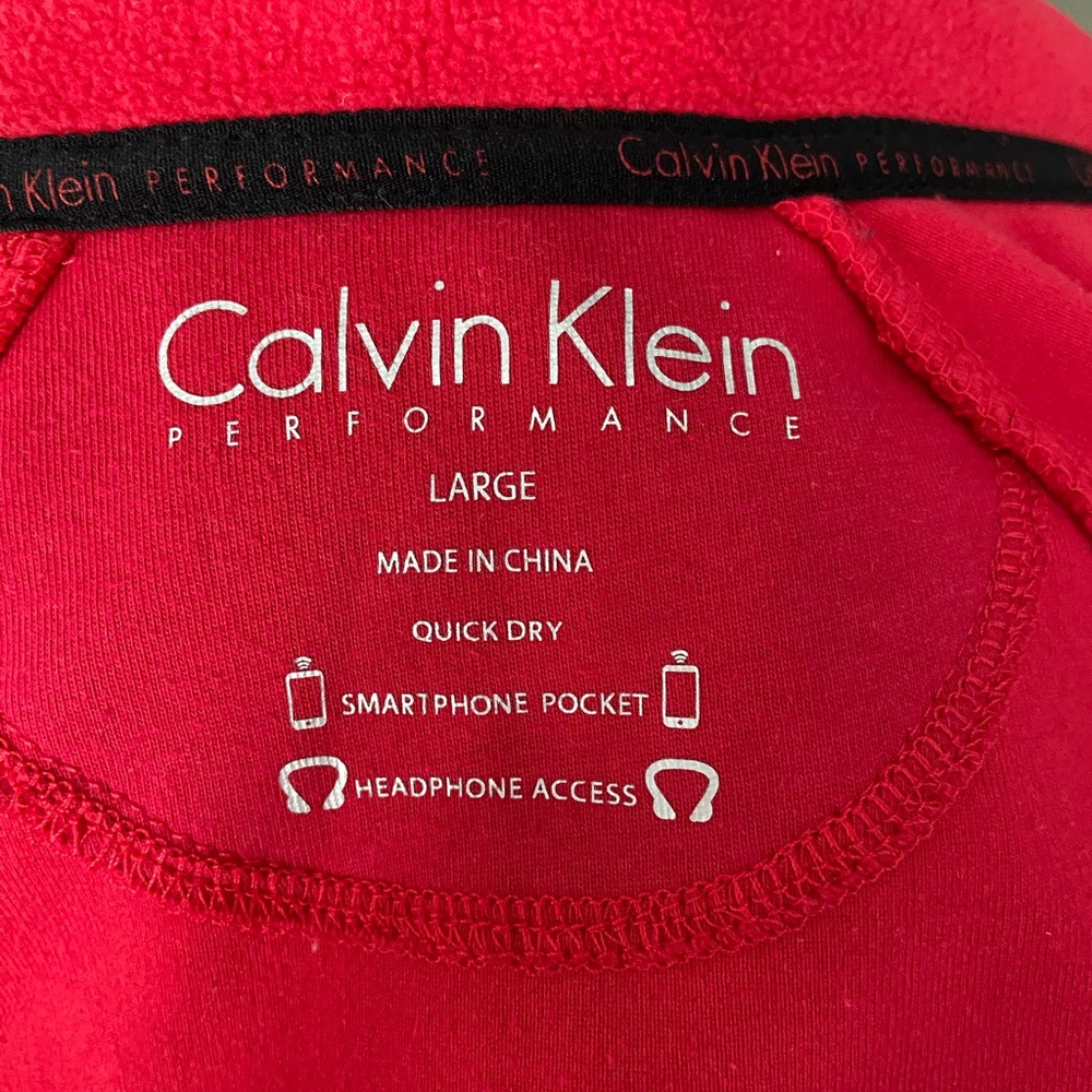 Calvin Klein Performance Red Full-Zip Sweater Jacket - Picture 4 of 5